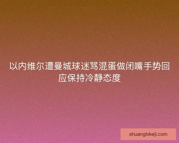 以内维尔遭曼城球迷骂混蛋做闭嘴手势回应保持冷静态度